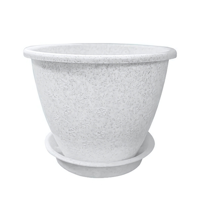 Кашпо "Цветочек" с поддоном 1,2л (мрамор)