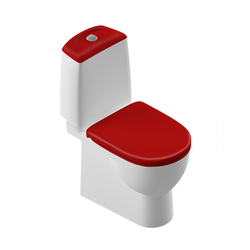 Sanita Luxe Best Унитаз-компакт с сиденьем микролифт и красной крышкой