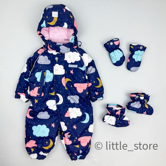 Комбинезон Осень/зима "Разноцветные облака" синий