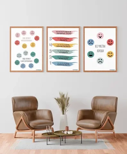 Набор из 6 плакатов для кабинета педагога-психолога