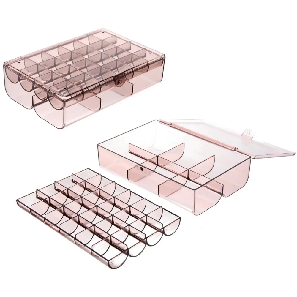 Органайзер для хранения «ТАРТИ ТАН», цвет прозрачный, два отделения13*18.5*5.5см (упаковка коробка)