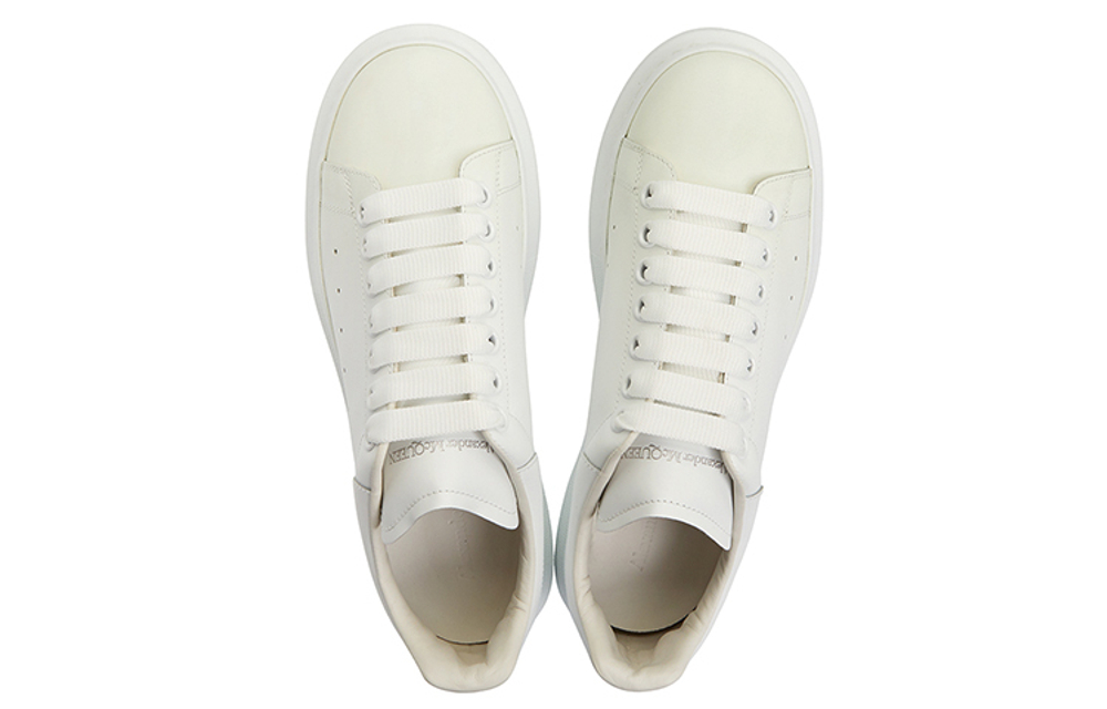 Alexander McQueen Alexander McQueen cowhide gradient color thick-soled casual fashion sneakers women's white