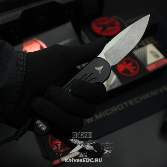 Автоматический нож Microtech MT_135-10AP LUDT, алюм.чёрная рук-ть, клинок M390, апокалиптик