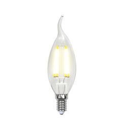 LED-CW35-5W-NW-E14-CL-DIM GLA01TR Лампа светодиодная диммируемая. Форма свеча на ветру. прозрачная. Серия Air. Белый свет 4000K. Картон. ТМ Uniel