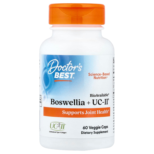 Doctor's Best, босвеллия и UC-II®, 60 растительных капсул
