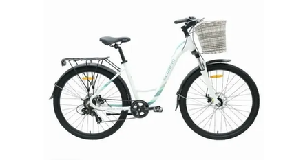 Велосипед TechTeam Scorpio 27,5"х17 бирюзовый Корзина серая (светло-серая) 2025