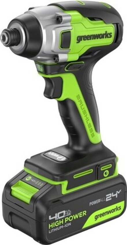 Винтоверт аккумуляторный GREENWORKS GD24ID3 24V, АКБ 4Ач и ЗУ 3802807CUB