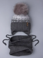 Шапка для мальчика зимняя вязаная и снуд