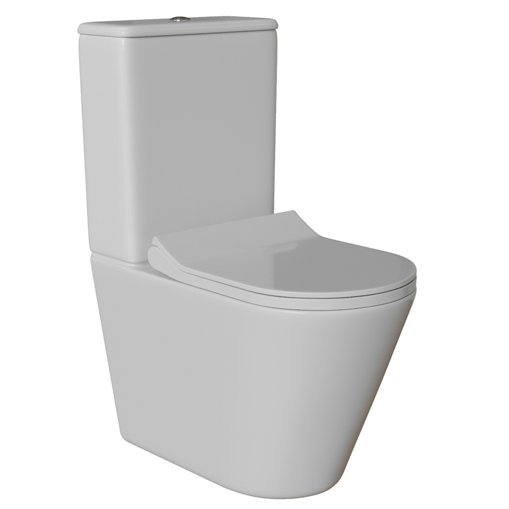 Унитаз-компакт безободковый WAVE ALEO Tornado1.0, гор,ниж,2-кн.арм,сид.полипр,м/л,быстр,БЕЛЫЙ глянец