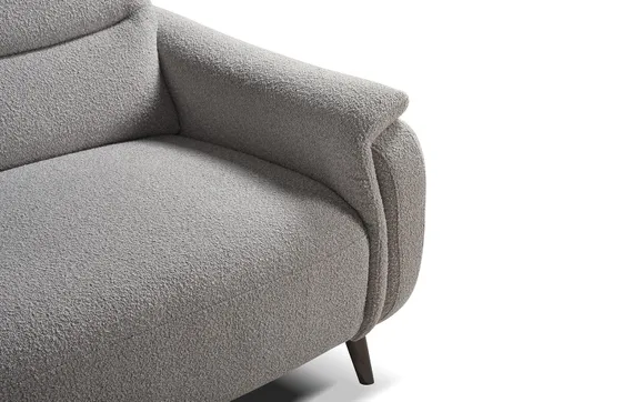 Диван c электро-реклайнером Level, 183 см, серое букле