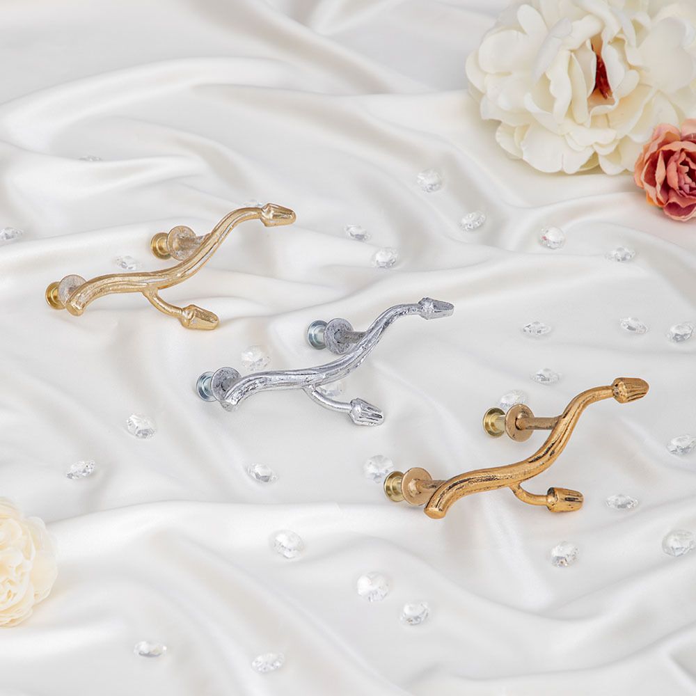 Ручка мебельная Орхидея Симпл 5х14.5см Античное серебро