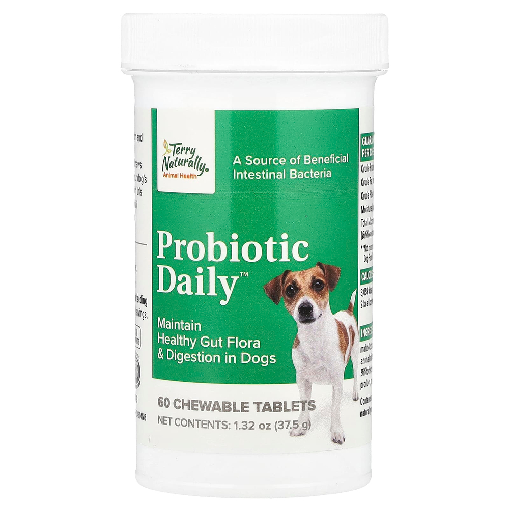 Terry Naturally, Probiotic Daily ™, для собак, 60 жевательных таблеток, 37,5 г (1,32 унции)