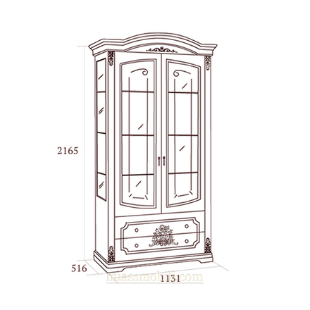 ФЛОРИАНА Шкаф-витрина 2-х дв.