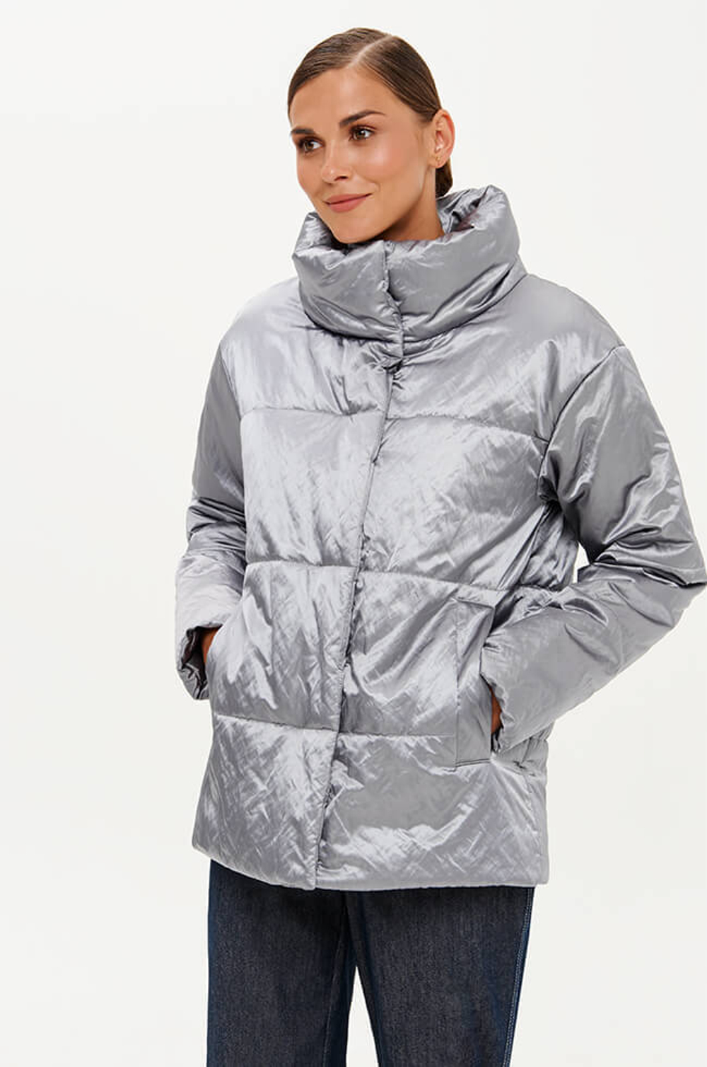 0114 Куртка женская (серо-зеленый)