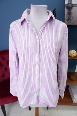 Рубашка H&M в фиолетовую полоску 50 размер