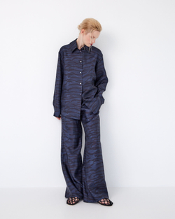 Рубашка из шелка Стелла Маккартни черный/синий