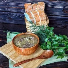 Чечевичный суп с овощами и зеленью. Готовый полезный обед за 3 минуты.