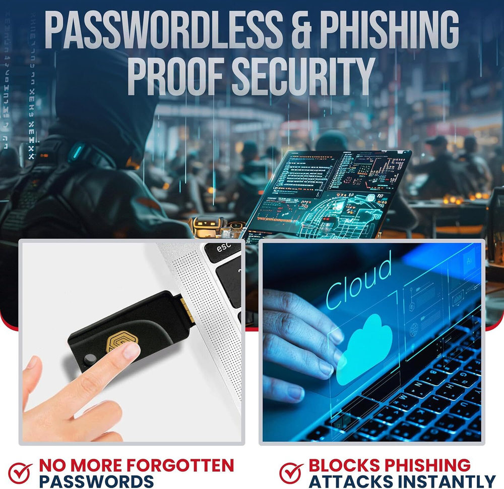 GoTrust Idem Key A — Водонепроницаемый ключ безопасности (IP68) с поддержкой USB-A/NFC Многофакторная аутентификация с сертификацией FIDO2 Level 2 для защиты онлайн-аккаунтов