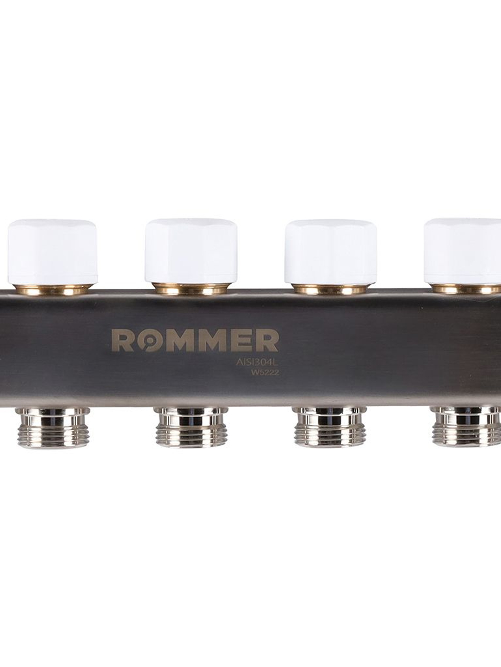Коллекторная группа из нержавеющей стали 12 выходов с расходомерами ROMMER, с клапаном выпуска воздуха и сливом (RMS-1201-000012)