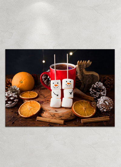 Картина на стекле/ Подарок на Новый год/ Картина на стену Забавные снеговики, 40х28см Декор для дома, подарок