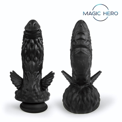 Оригинальный фаллоимитатор с крыльями - 22 см. (Цвет: черный)