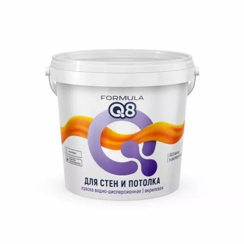 Краска водно-дисперсионная акриловая белая Formula Q8 1кг