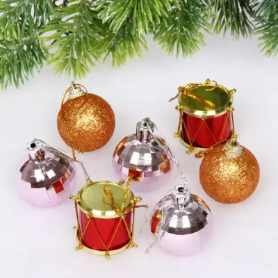 Набор украшений «Зимний звон» 19.5*8*8 см (20 предметов), Красный/розовый