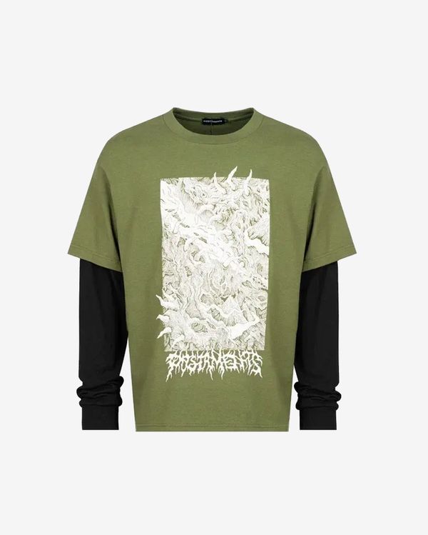 Лонгслив Spines хаки/черный - фото 1