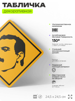 Табличка декоративная "Фредди Меркьюри, Freddie Mercury" на дверь и стену, прикольная штука в подарок, декоративный знак, 24,5х24,5 см, пластиковая, Айдентика Технолоджи