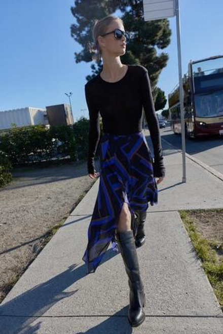 ZARA ЮБКА МИДИ АСИММЕТРИЧНОГО КРОЯ С ПРИНТОМ, РАЗНОЦВЕТНЫЙ