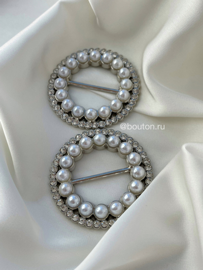 Пряжка жемчуг серебро 25,5 мм. скидка