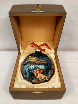 Шар новогодний (круговая роспись Палех) "Репка" в футляре
