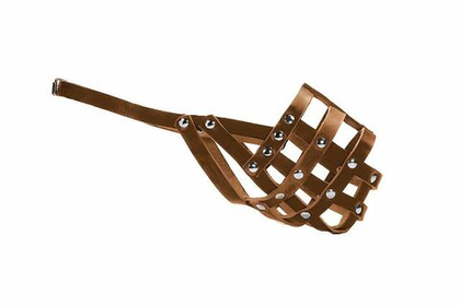 ДАРЭЛЕНД Намордник кожаный сетчатый №2 (сука доберман), коричневый