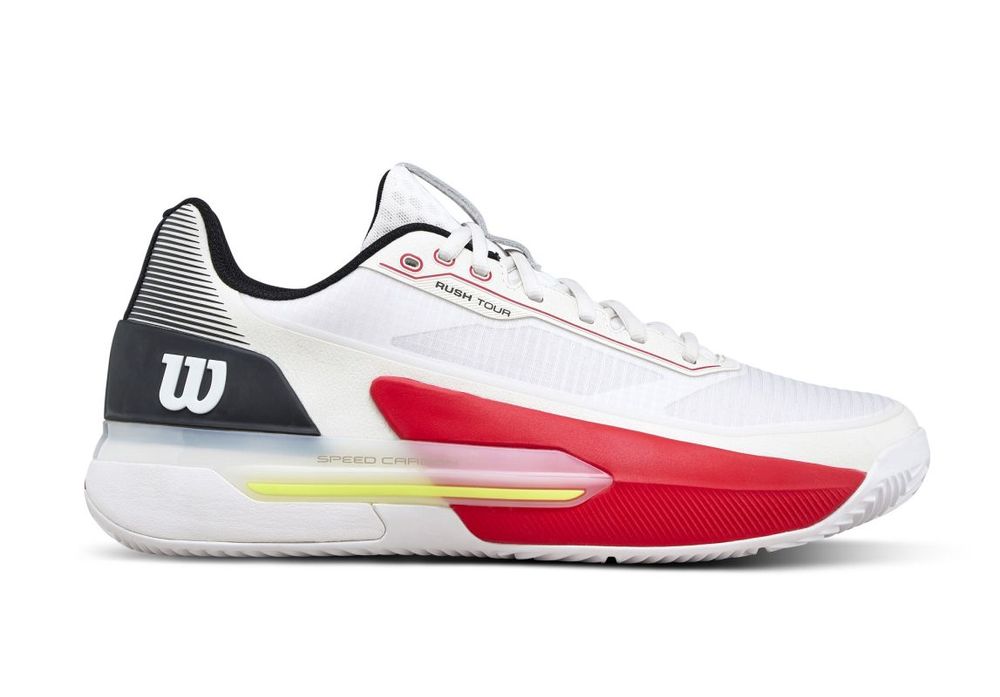 Мужские теннисные кроссовки Wilson Rush Tour 5 Clay - white/black/infrared