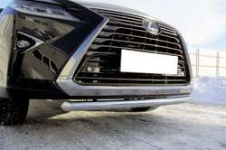 Защита переднего бампера (нержавейка) Lexus RX-350 (2015-2019) d57 короткая