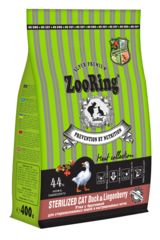 ZooRing Sterilized сухой корм для стерилизованных кошек (утка, лесные ягоды) 400 гр