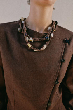 ZARA ДВУБОРТНАЯ КУРТКА ИЗ ЛЬНА, ШОКОЛАДНО-КОРИЧНЕВЫЙ