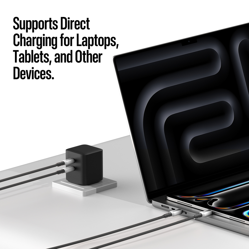 Кабель для быстрой зарядки 60W в тканевой черной оплетке длина 100см (1м) с разъемом Type C на Type C, серия WLCM Series от Dux Ducis