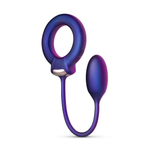 Фиолетовое эрекционное виброкольцо с анальным шариком Eclipse