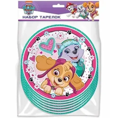 Набор тарелок Щенячий Патруль розовый 18см 6шт