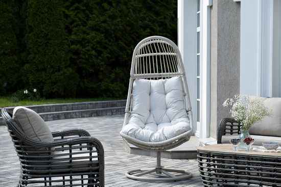 "Севилья" кресло-кокон из искусственного ротанга, цвет светло-серый