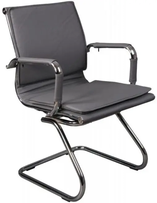 Кресло Бюрократ CH-993-Low-V серый эко.кожа низк.спин. полозья металл хром