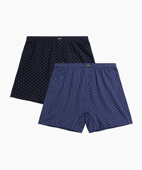 Трусы (2 шт) мужские семейные Atlantic 2MBX-069, хлопок, темно-синий + темно-голубой