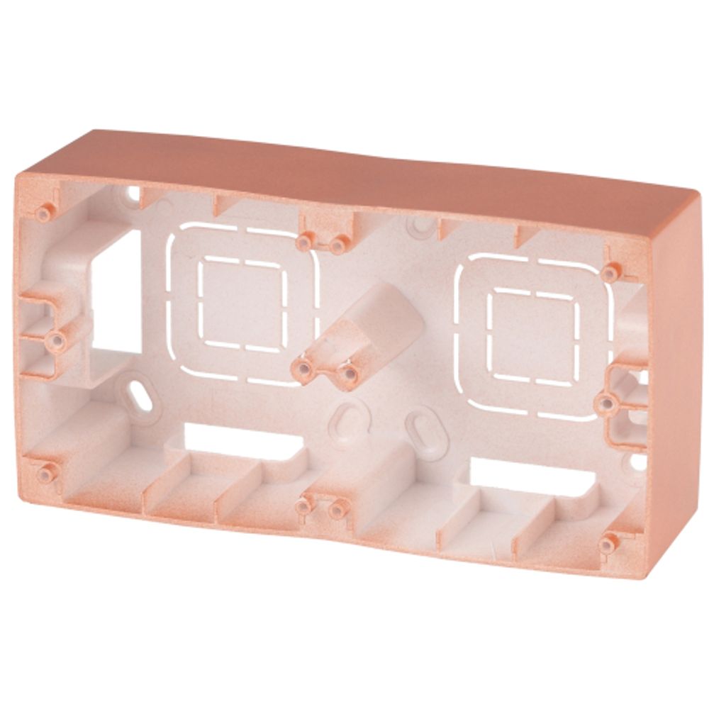 12-6102-14 ЭРА Коробка наклад. монтажа 2 поста, Эра12, медь | Эра 12 Медь