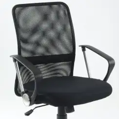 Кресло Barneo K-147 для персонала черная ткань и сетка