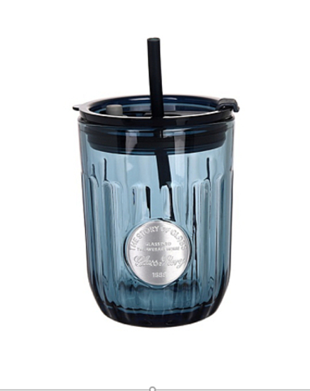 "Sky" Стакан с силик. трубочкой 475мл, в п.у.