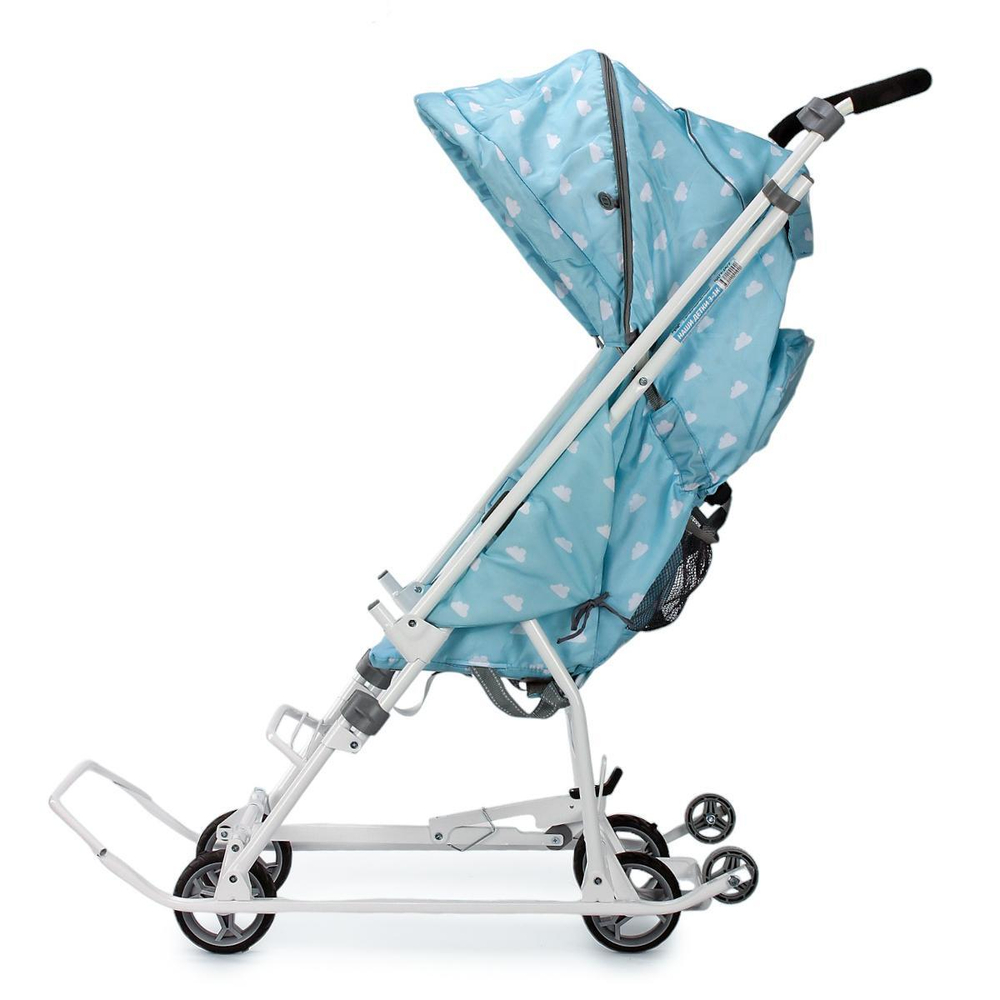 Санки-коляска "Наши Детки 3-1К" с облачками голубой