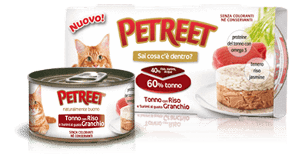 Petreet консервы для кошек тунец с рисом и крабами 2х170 г