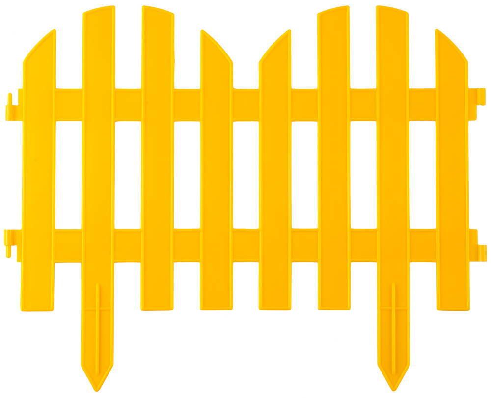 Забор декоративный GRINDA ″ПАЛИСАДНИК″, 28x300см, желтый