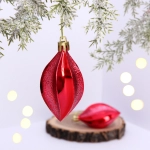 Ёлочные игрушки «Таинственное очарование» Капля 8 см (набор 2шт), красный